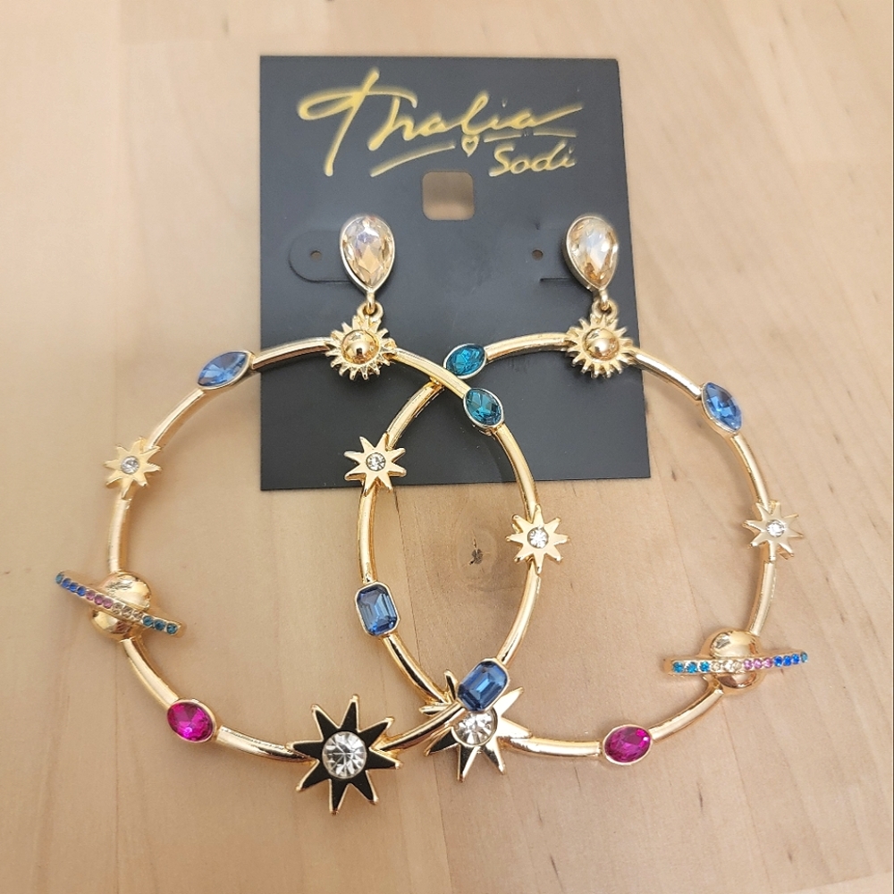 Thalia Sodi Celestial Hoop Drop Earrings